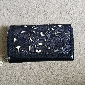 Trinity Ranch Elegant Black Floral Women's Wallet